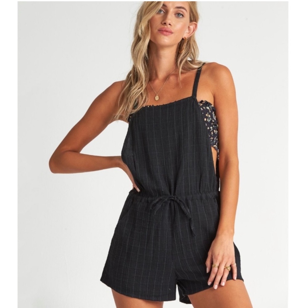 Billabong Bermuda Playsuit Romper in Black Check M